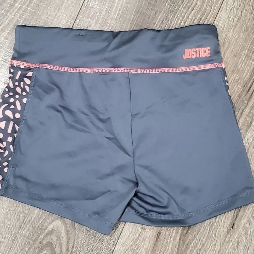 Girl Compression Shorts Size 12 Shorts Set Justice Gray and 90 Degrees Purple